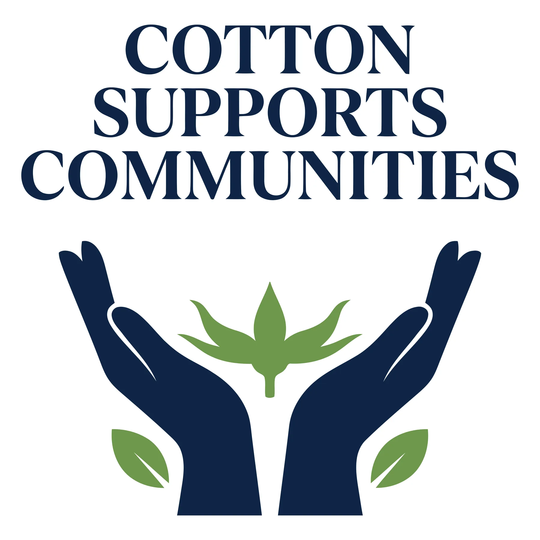 Hands holding cotton plant logo design