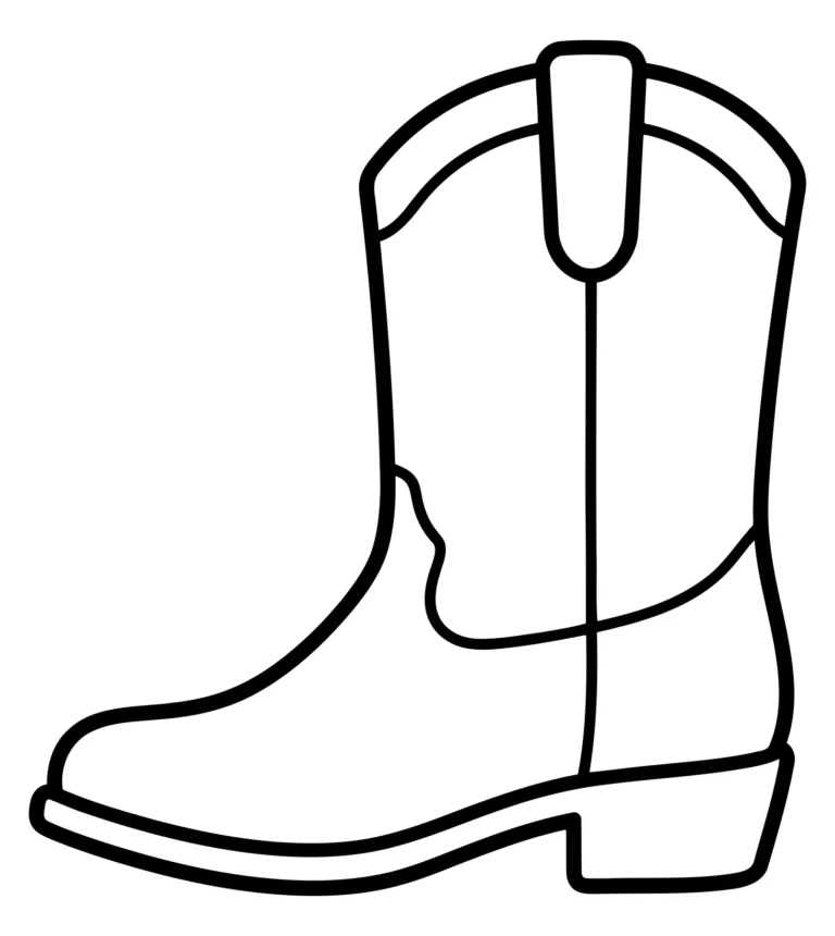 cowboy boot line art icon