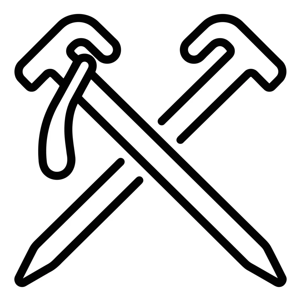 crossed trekking poles icon