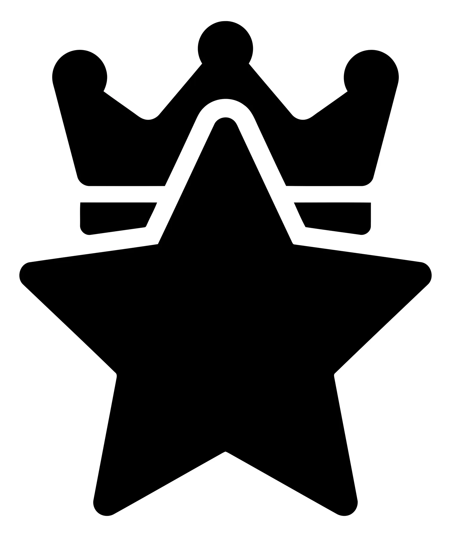 Black Crown and Star Icon for Excellence and Achievement
