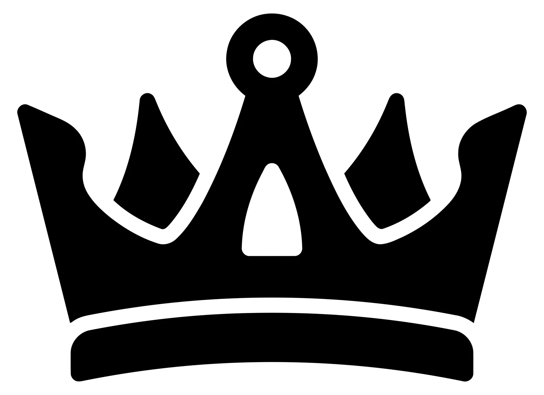 Minimalist Black Crown Icon Vector