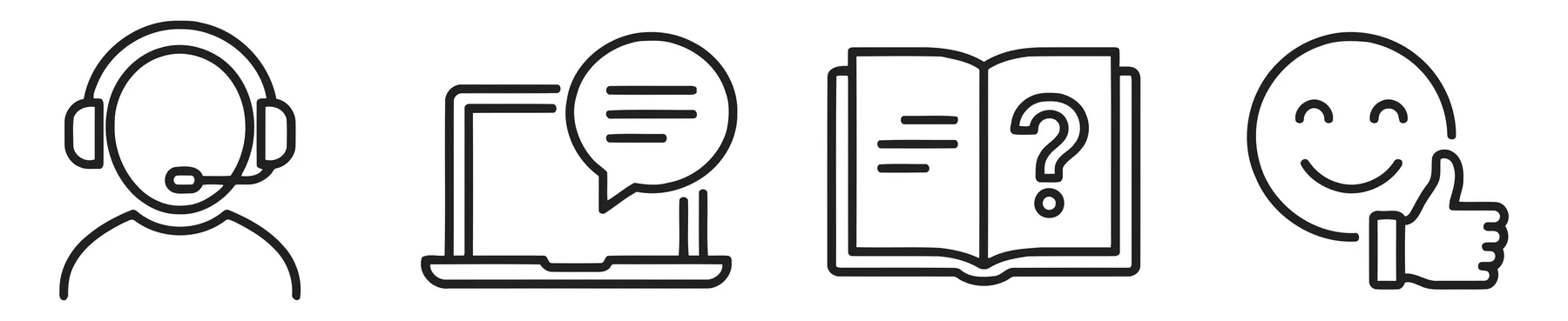 Customer Support Communication Icons Set
