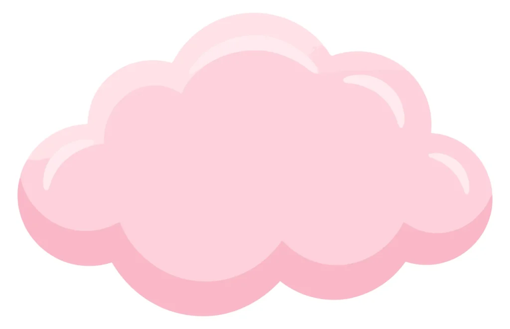 cute cartoon style fluffy pink cloud