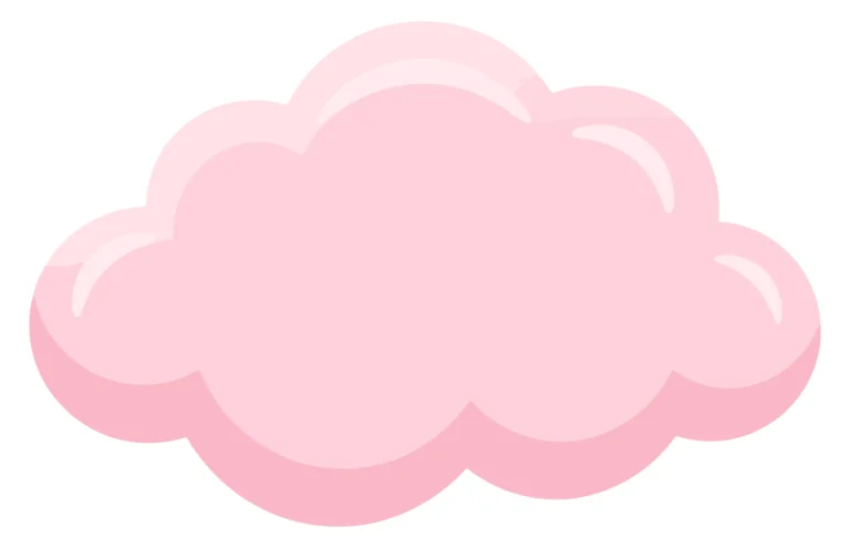 cute cartoon style fluffy pink cloud