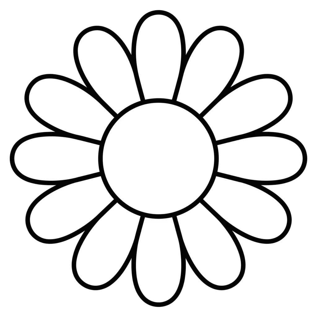 daisy flower icon outline style