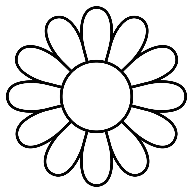 Minimalist Daisy Flower Outline Icon Vector