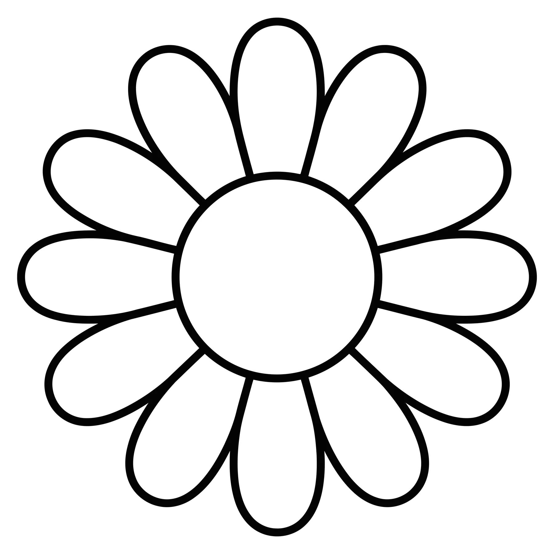 Minimalist Daisy Flower Outline Icon Vector