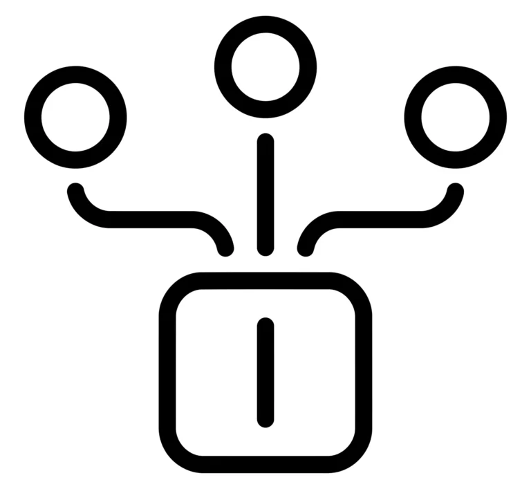 data integration icon, multiple sources merging into one central unit
