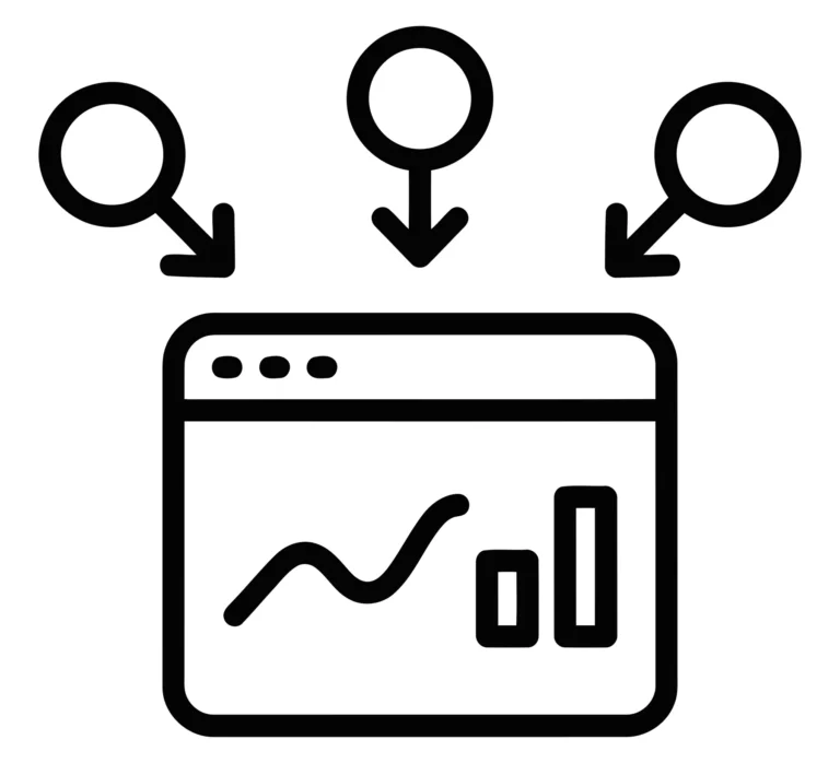 data integration icon showing multiple sources feeding into a central dashboard