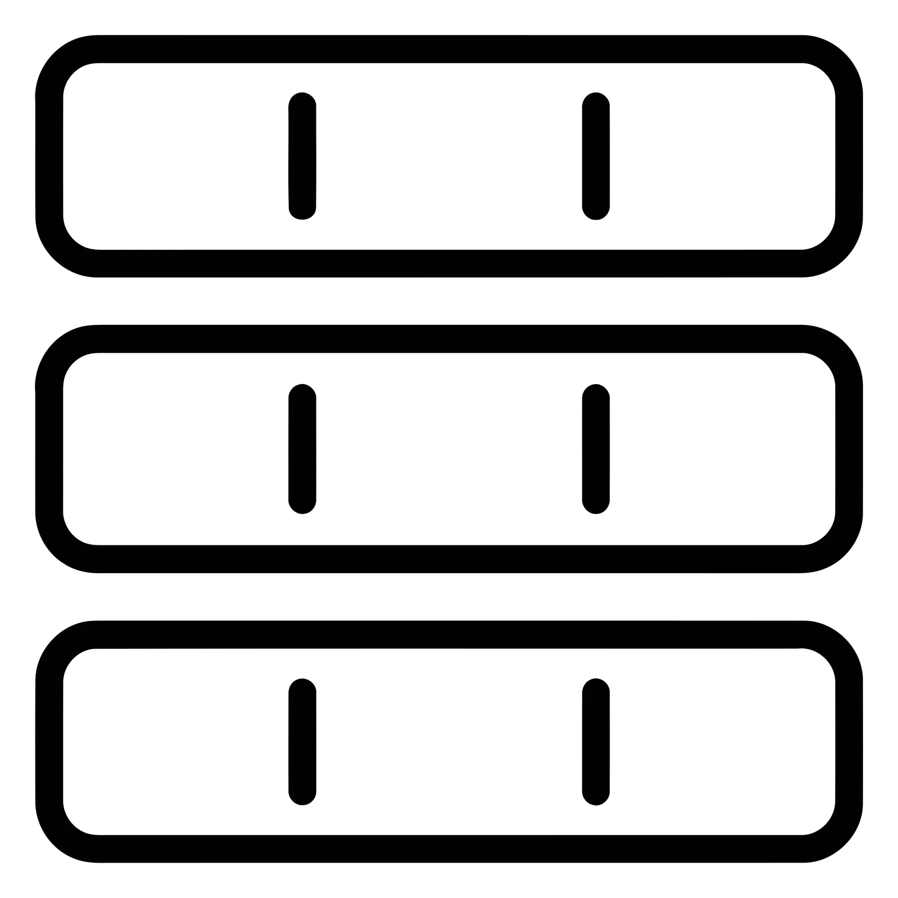 Three Stacked Server Racks Icon for Database and Cloud Computing