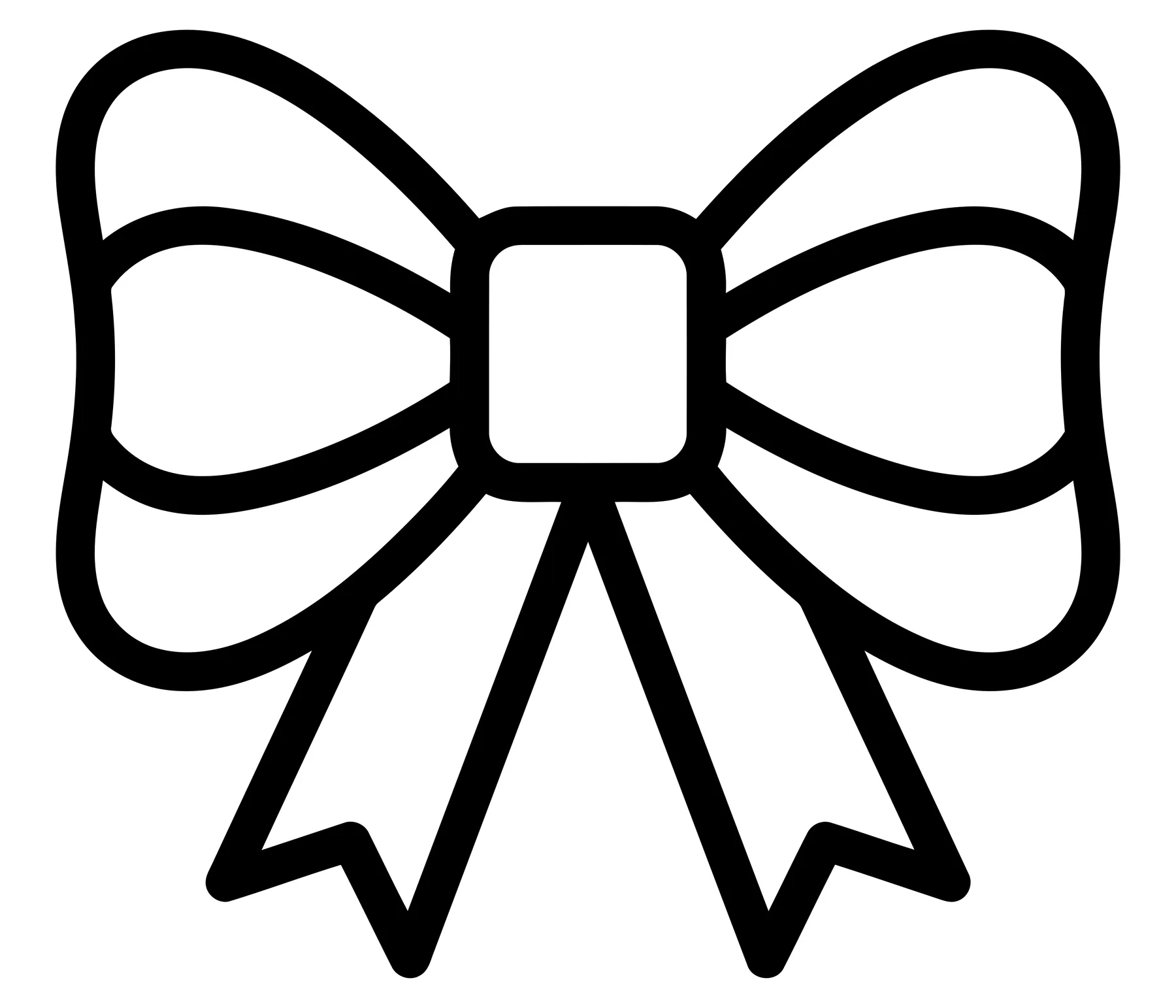 Black and White Gift Bow Icon Vector