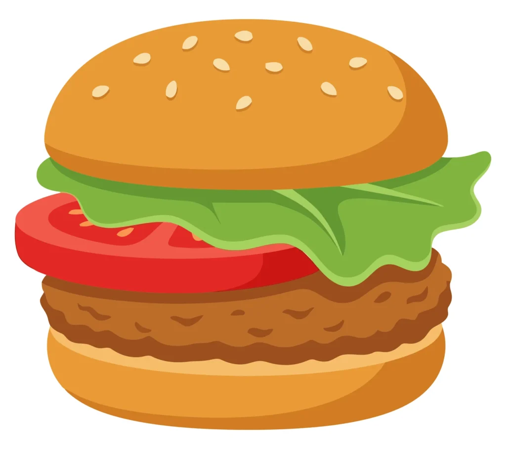 Delicious Classic Cheeseburger With Fresh Lettuce And Juicy Tomato Slice, Vector Illustration Of A Tasty Fast Food Meal Isolated On White Ba delicious classic cheeseburger with fresh lettuce and juicy tomato slice, vector illustration of a tasty fast food meal isolated on white ba