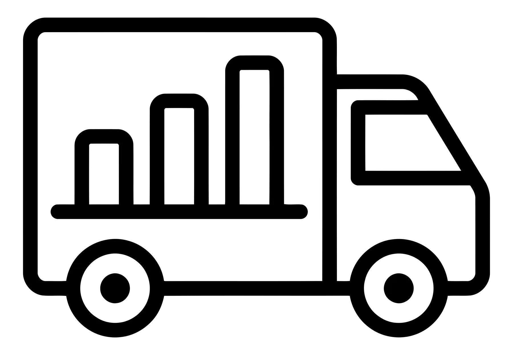 Delivery Truck with Bar Chart for Logistics Analytics