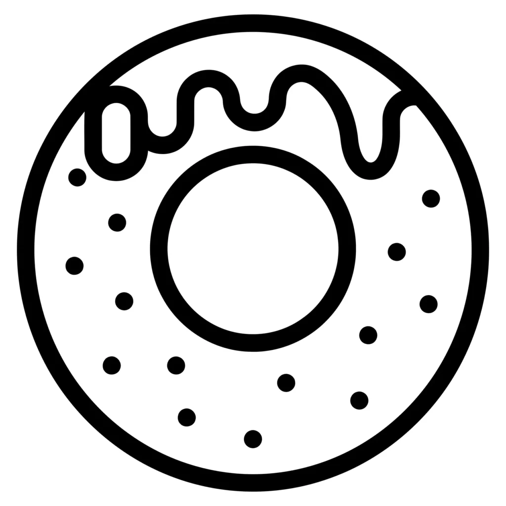 donut with sprinkles and glaze outline icon