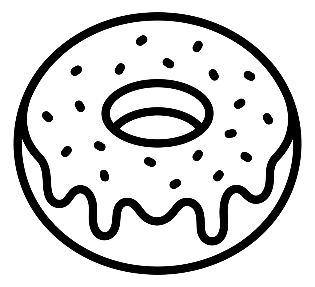 donut with sprinkles icon, simple line art style
