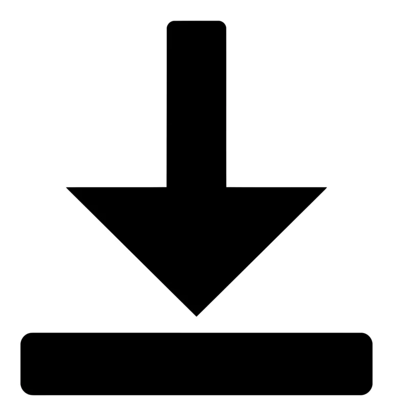 Black Down Arrow Icon for Downloads
