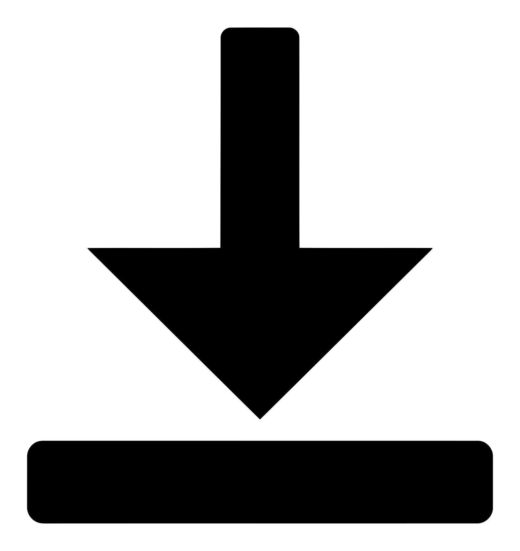 Black Down Arrow Icon for Downloads