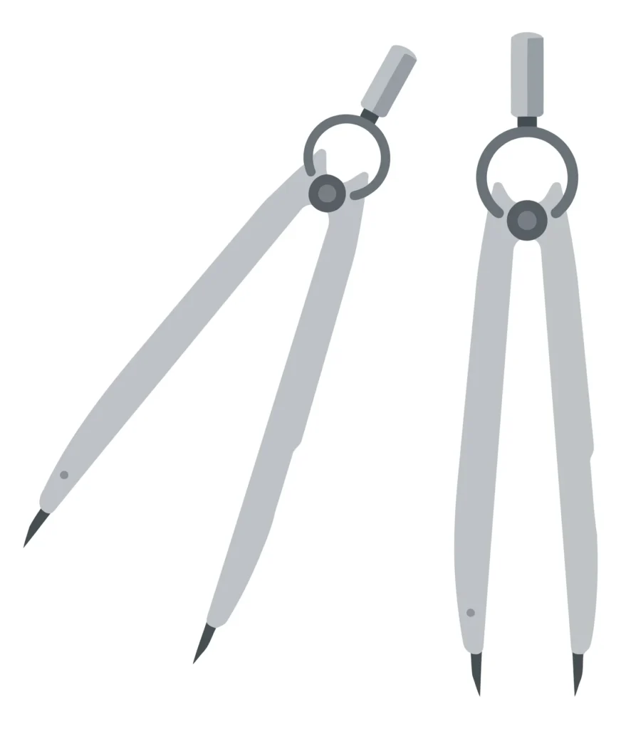 drafting compass pair of dividers for geometry and technical drawing vector
