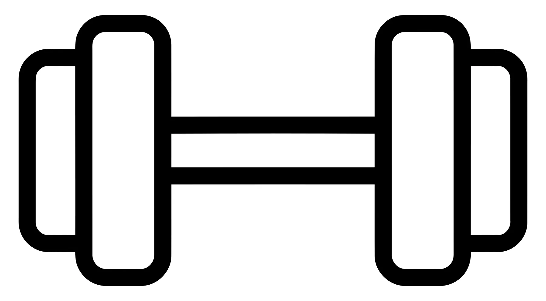 Black Outline Dumbbell Icon for Fitness and Gym