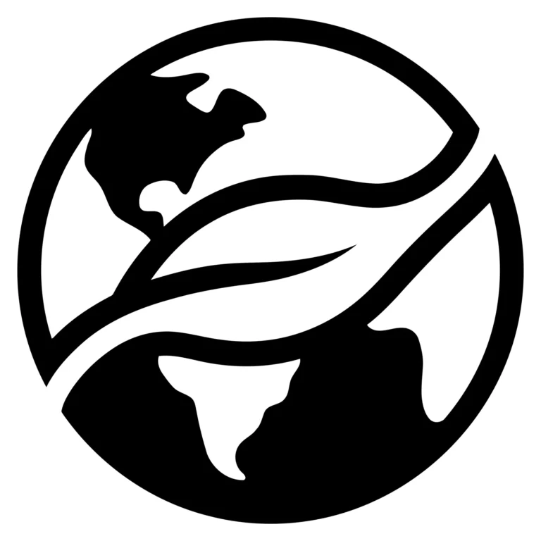 Eco Friendly Earth Globe Icon with Leaf