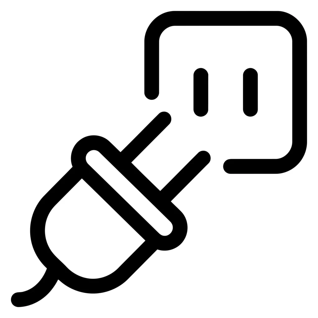 electrical outlet and plug icon