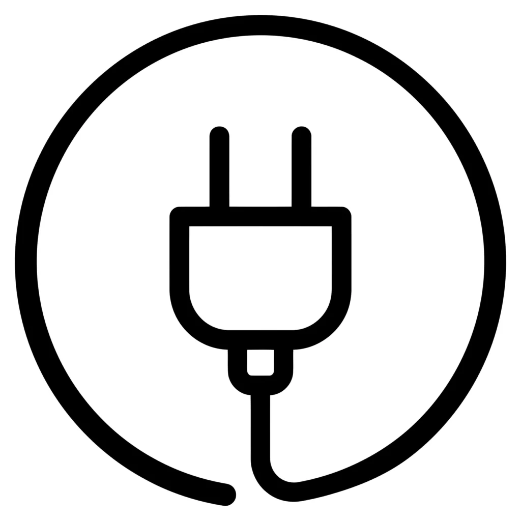 electrical plug icon in a circle