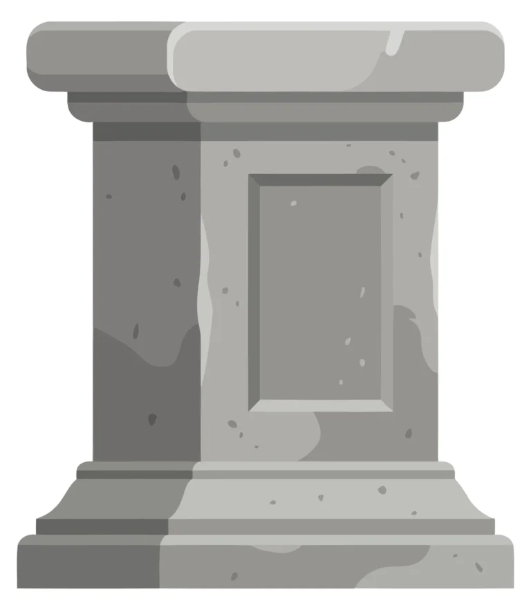 Empty Stone Pedestal Stand with Rectangular Base