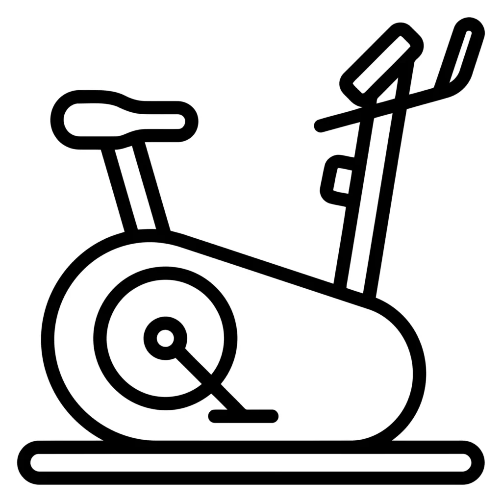 exercise bike icon, indoor cycling training vector illustration