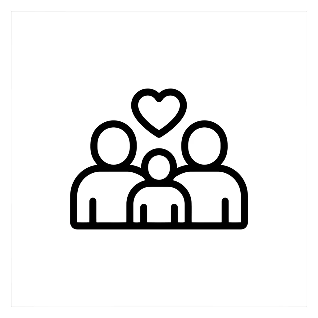 family icon with heart symbol