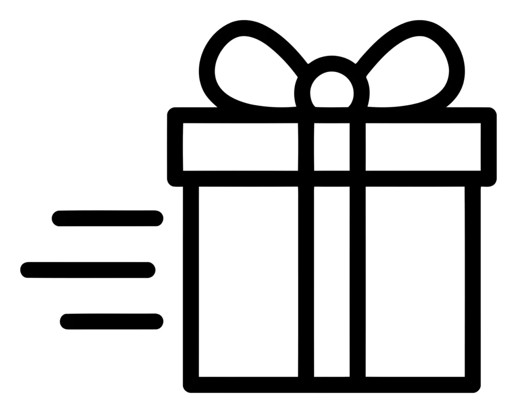 fast delivery gift box outline icon, shipping present icon, vector illustration