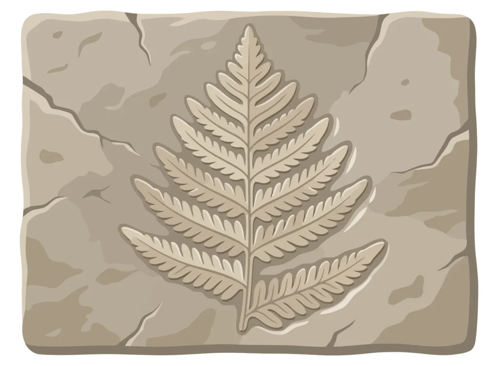 fern leaf fossil imprint on stone