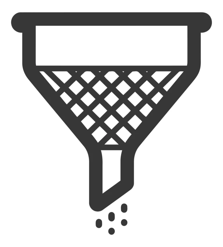 Black and white funnel filter icon vector