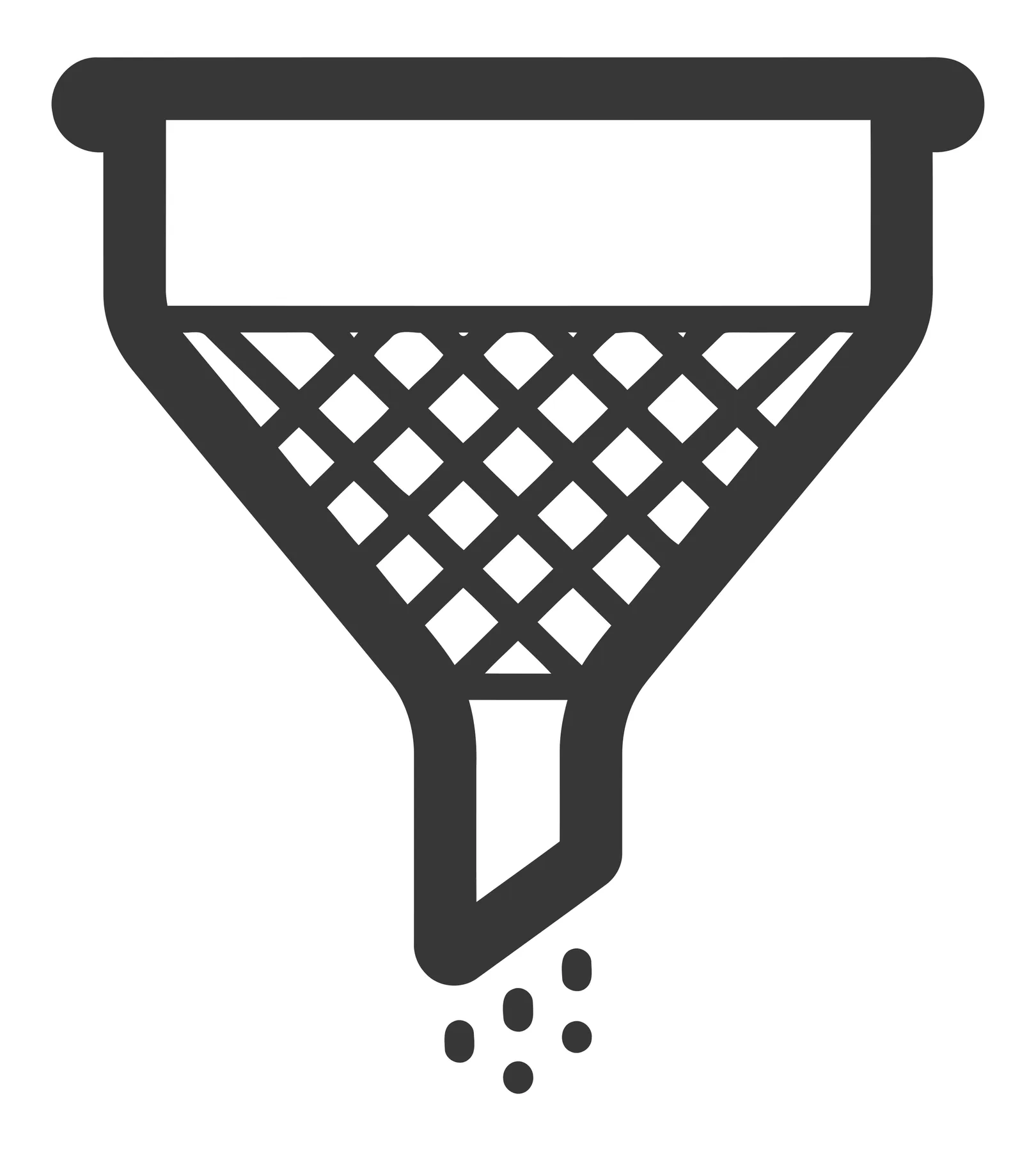 Black and white funnel filter icon vector