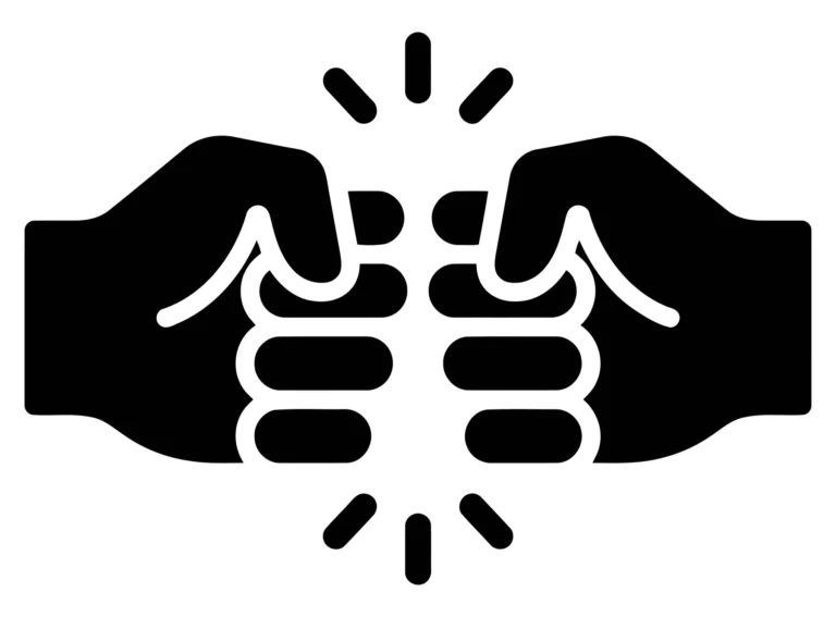 fist bump icon, two hands greeting, teamwork and friendship concept