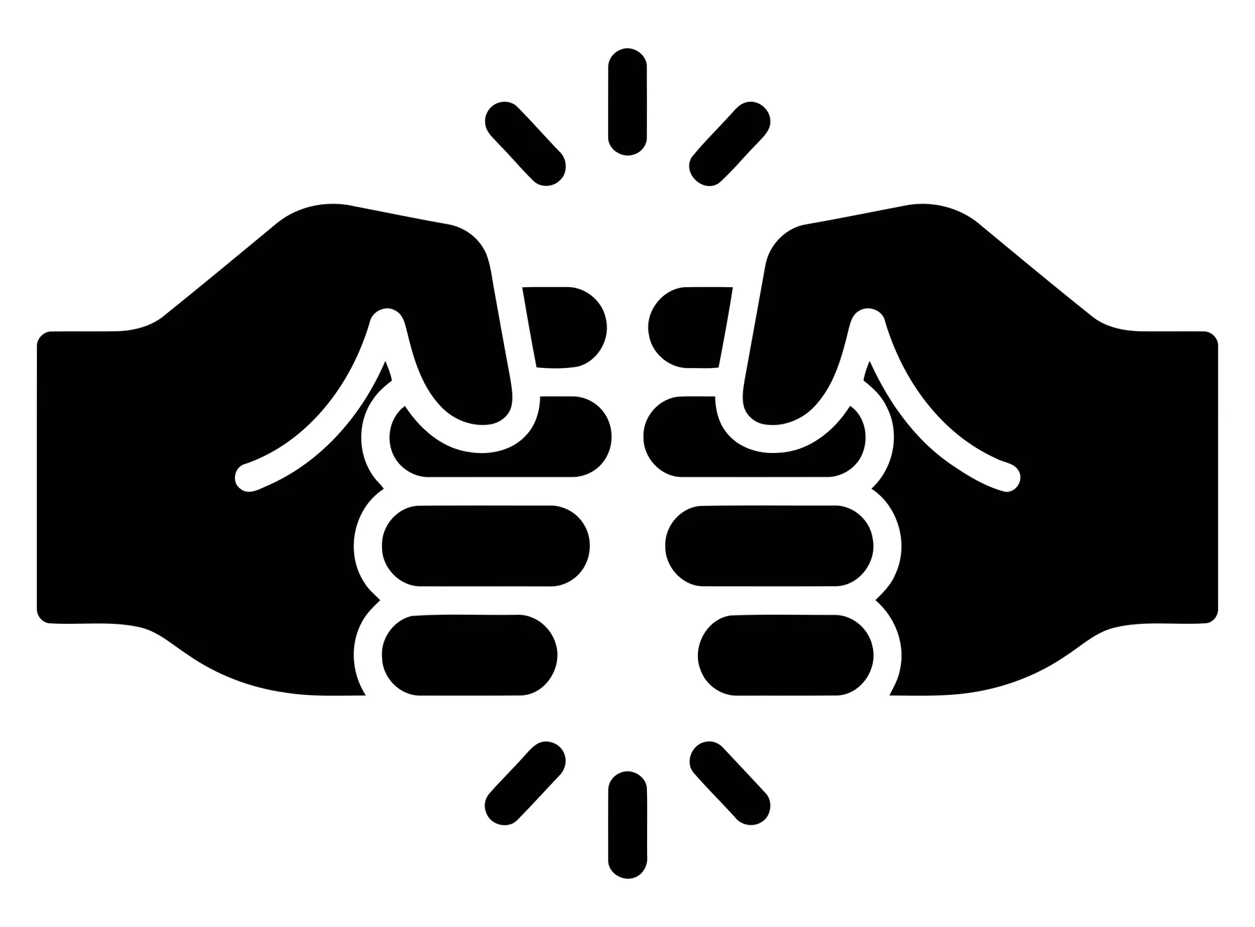 Black and White Fist Bump Icon for Teamwork and Friendship