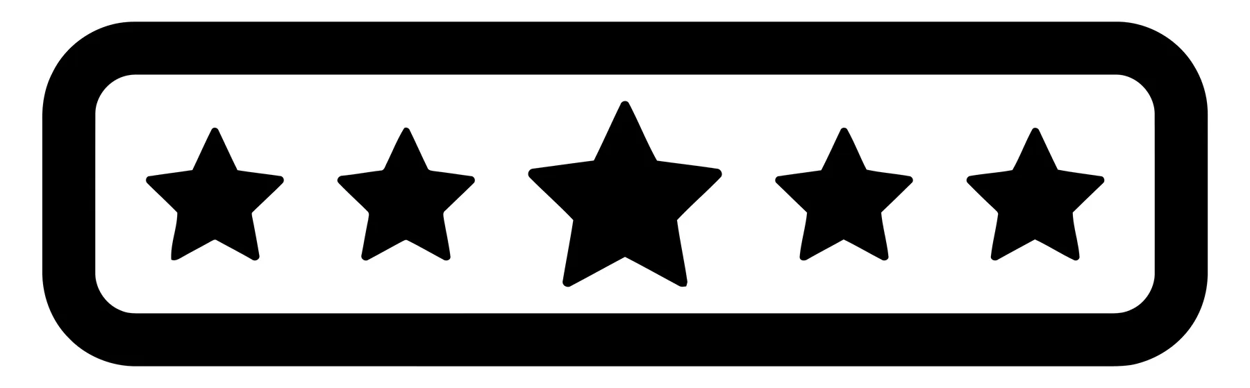 Five Star Rating Icon in Rounded Rectangle