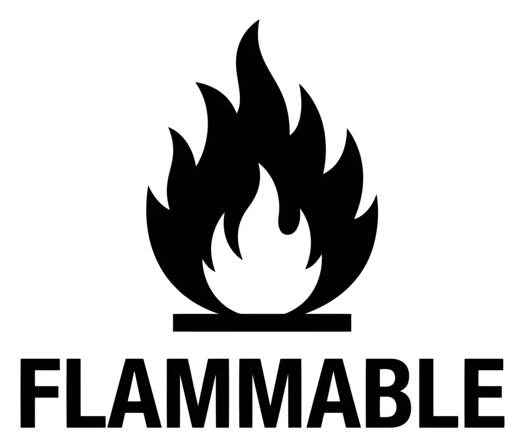 flammable warning sign icon