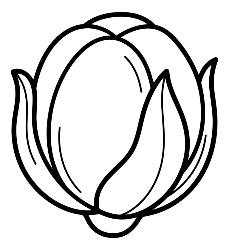 Minimalist Flower Bud Line Art Icon