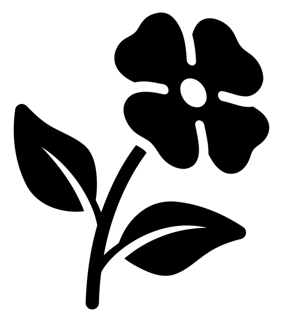 flower icon with leaves