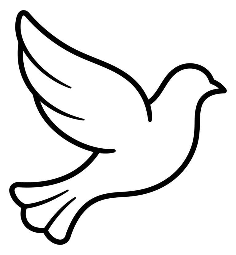 flying dove bird line art icon
