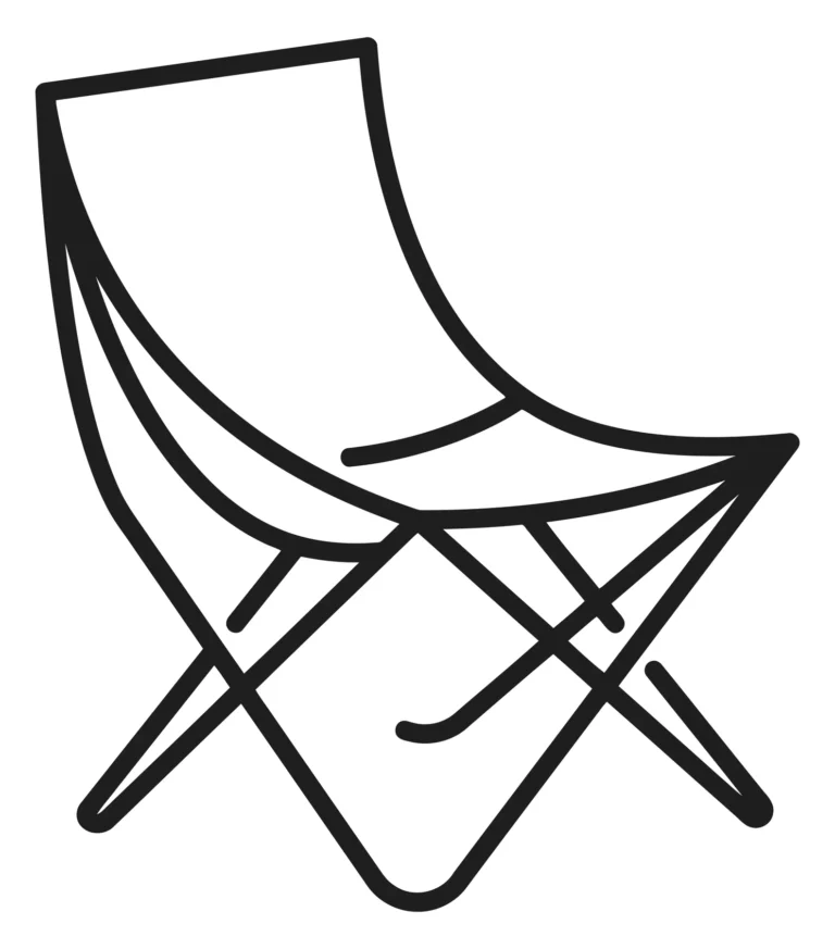 folding camping chair icon