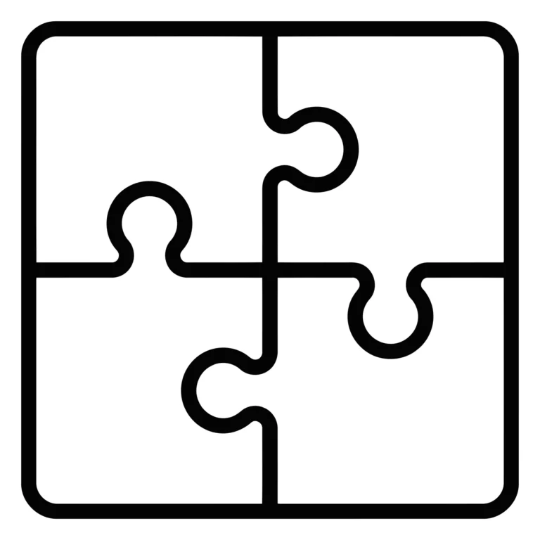 four piece jigsaw puzzle icon