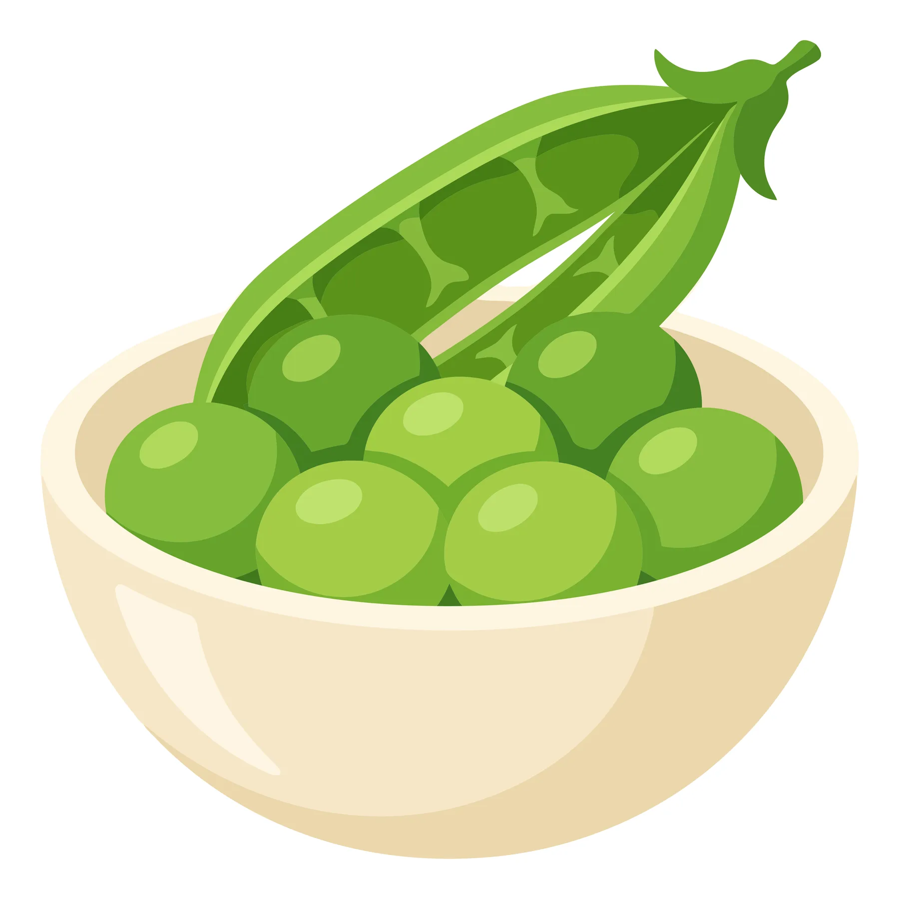 fresh green peas in a small bowl with an open pea pod