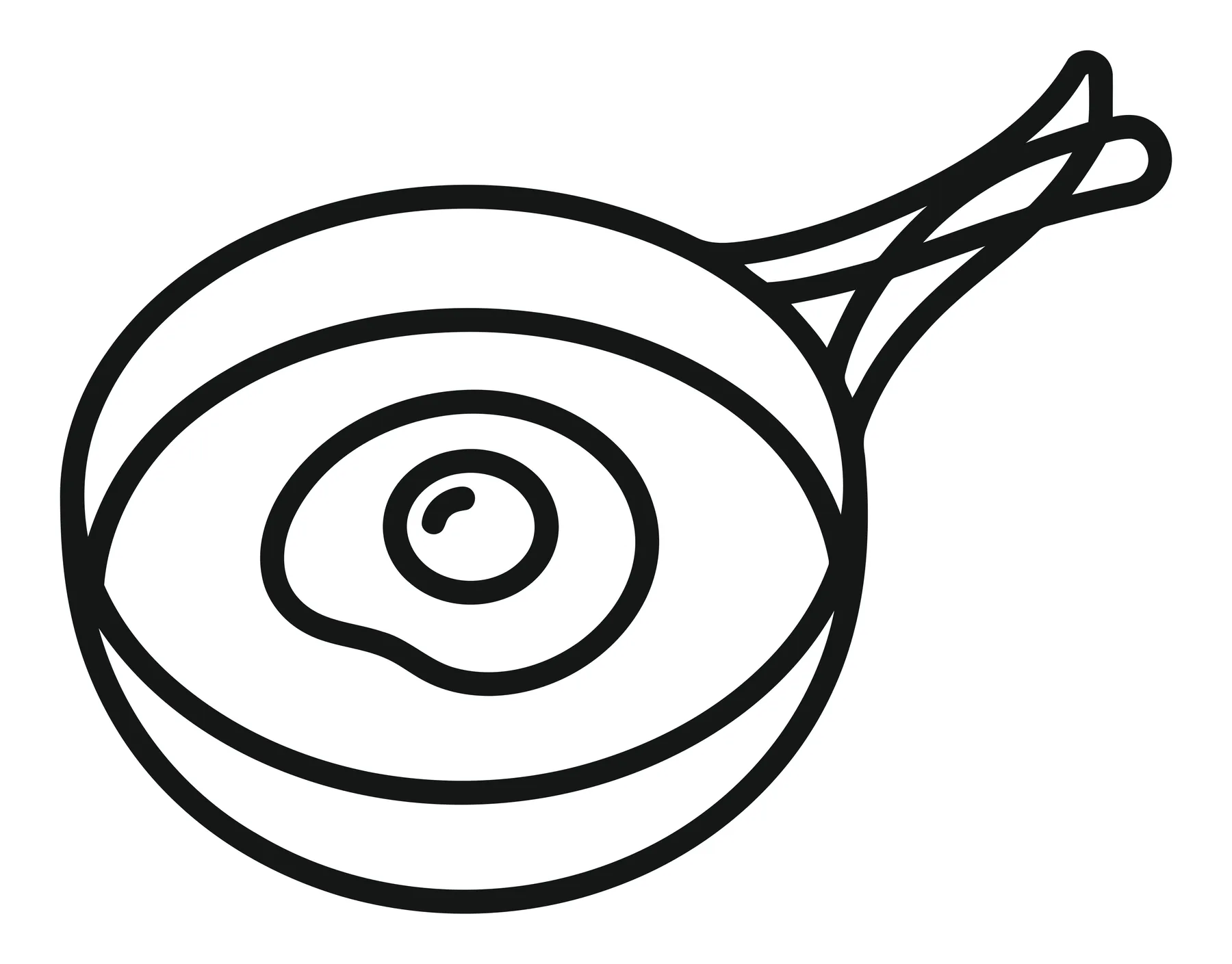 Minimalist Vector Illustration of a Frying Pan with Fried Egg