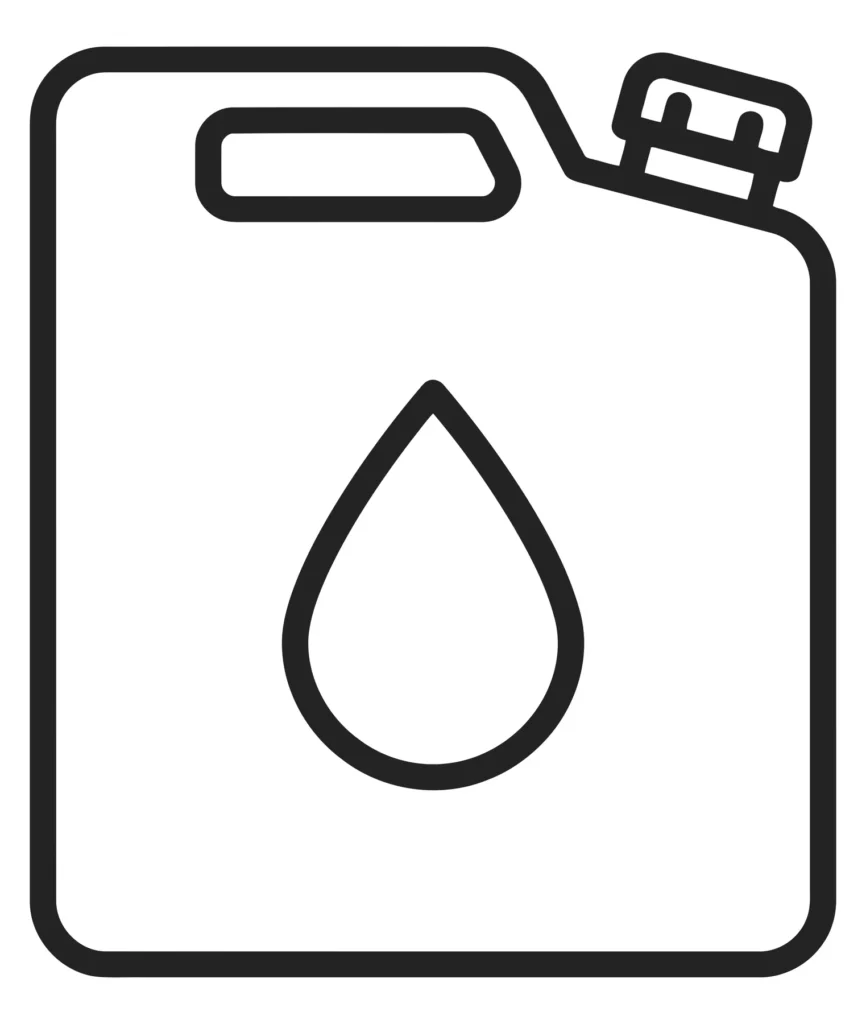 fuel canister icon with a liquid drop symbol