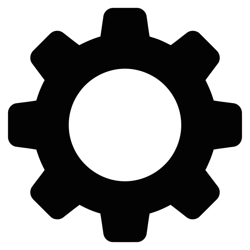 gear icon for settings and configuration
