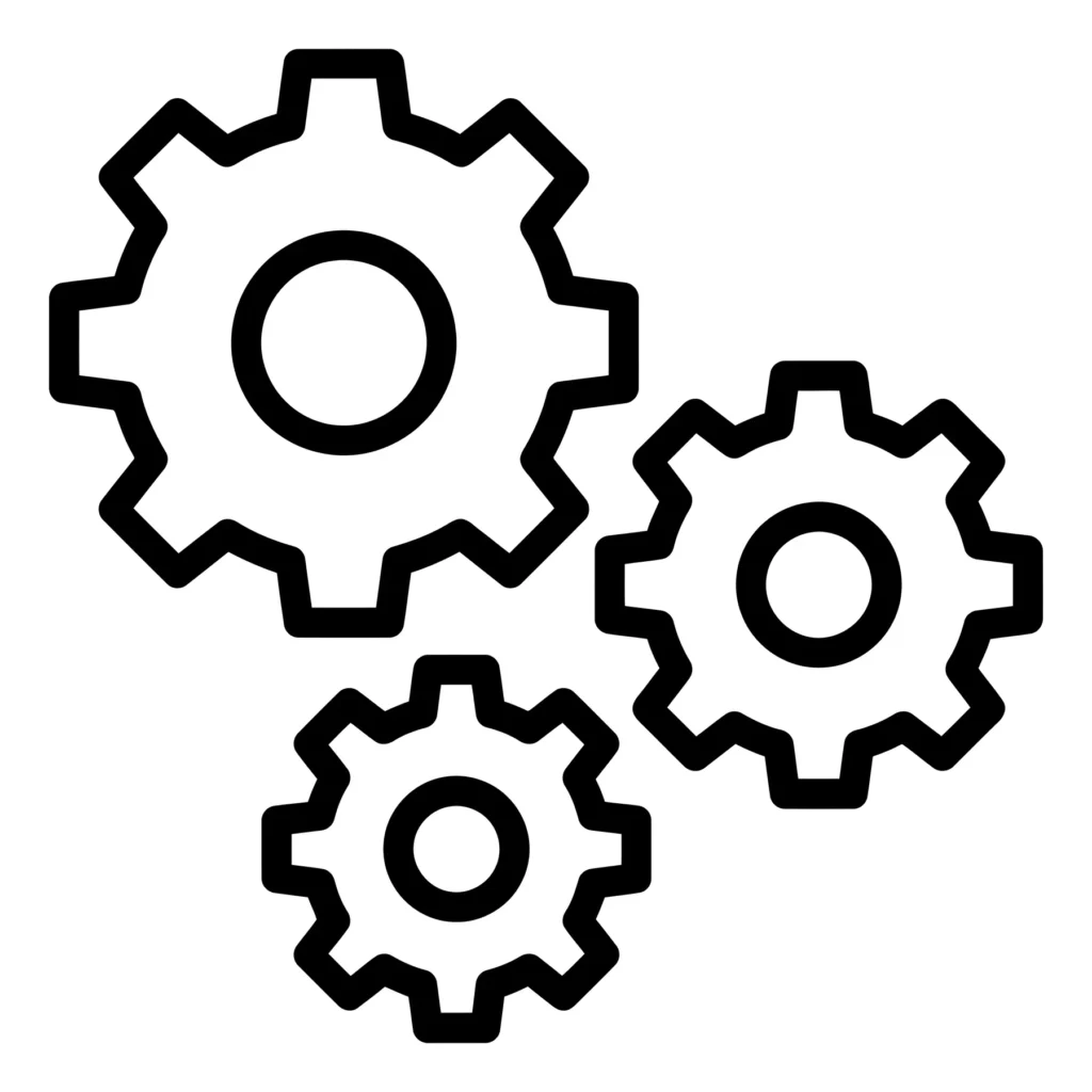 gear wheels icon outline design