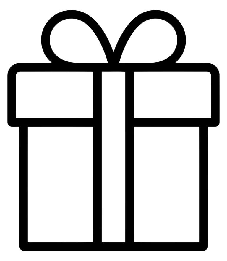 gift box icon line art design