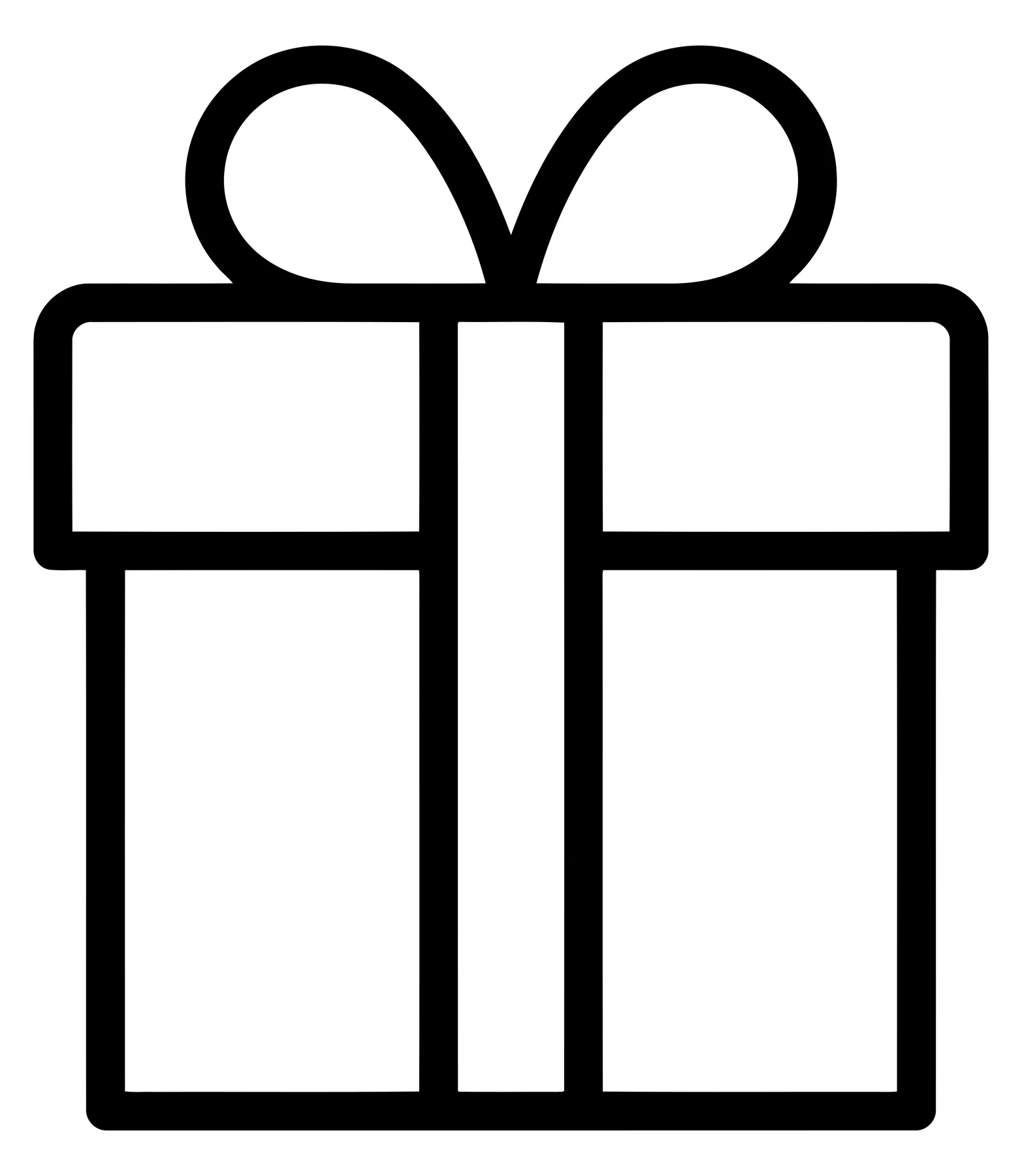 Minimalist Gift Box Icon in Line Art Style