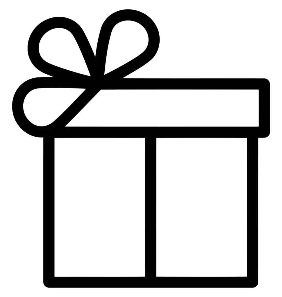 gift box with bow icon line art style